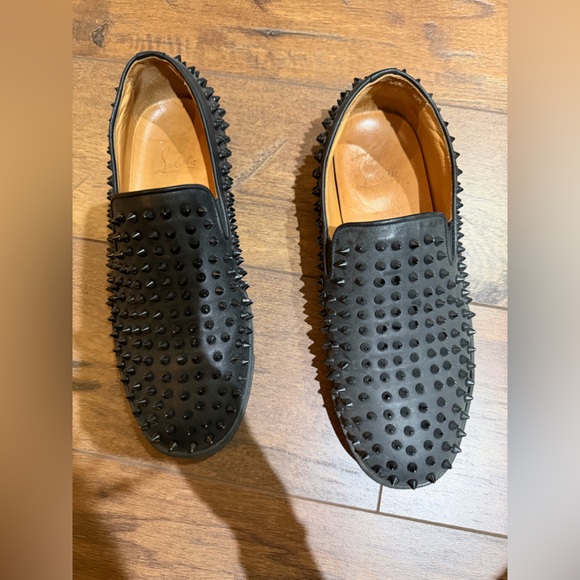 Christian Louboutin Other - Christian Louboutin Black Studded Loafers